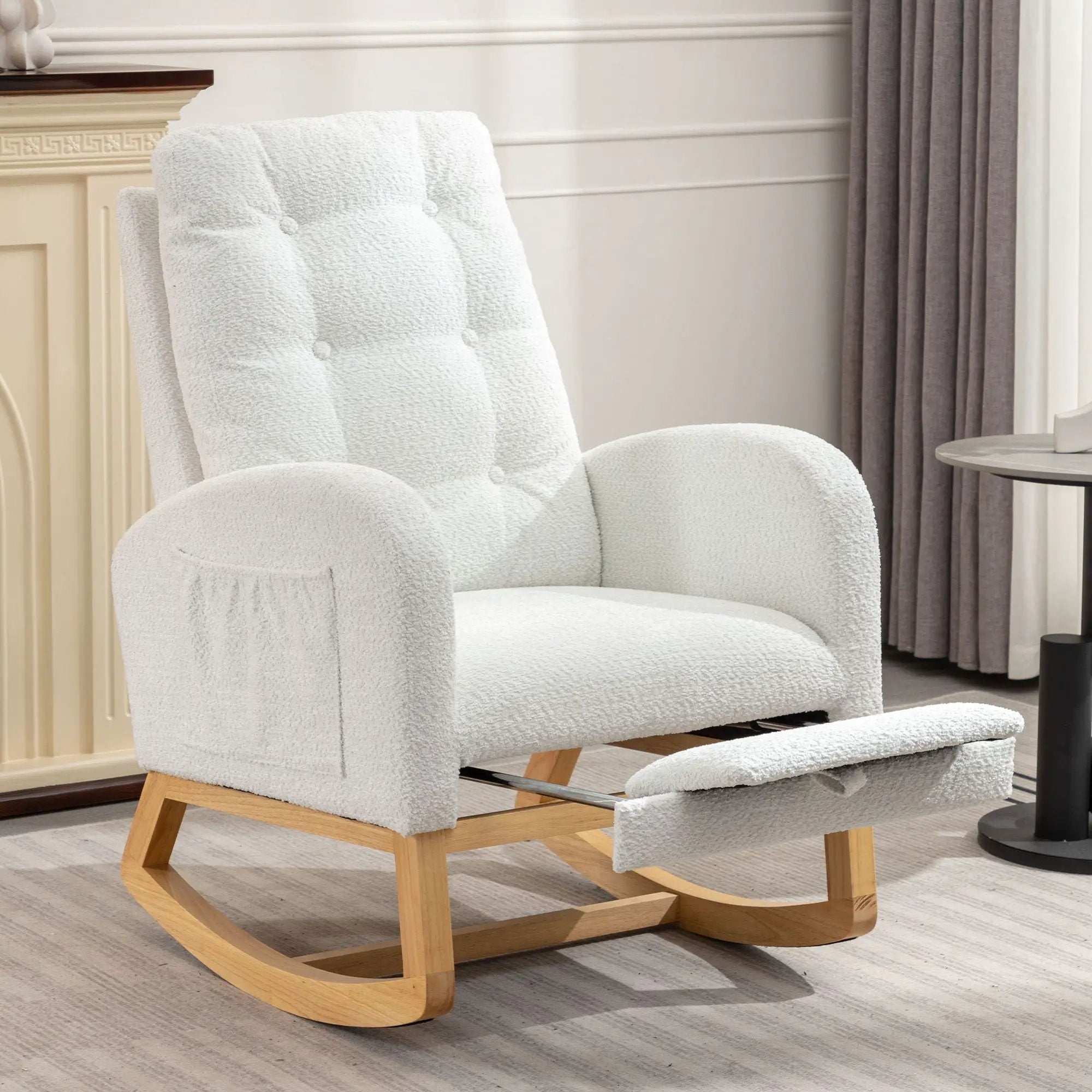 Accent Rocking Chair With Footrest, High Back by Unique Piece Furniture