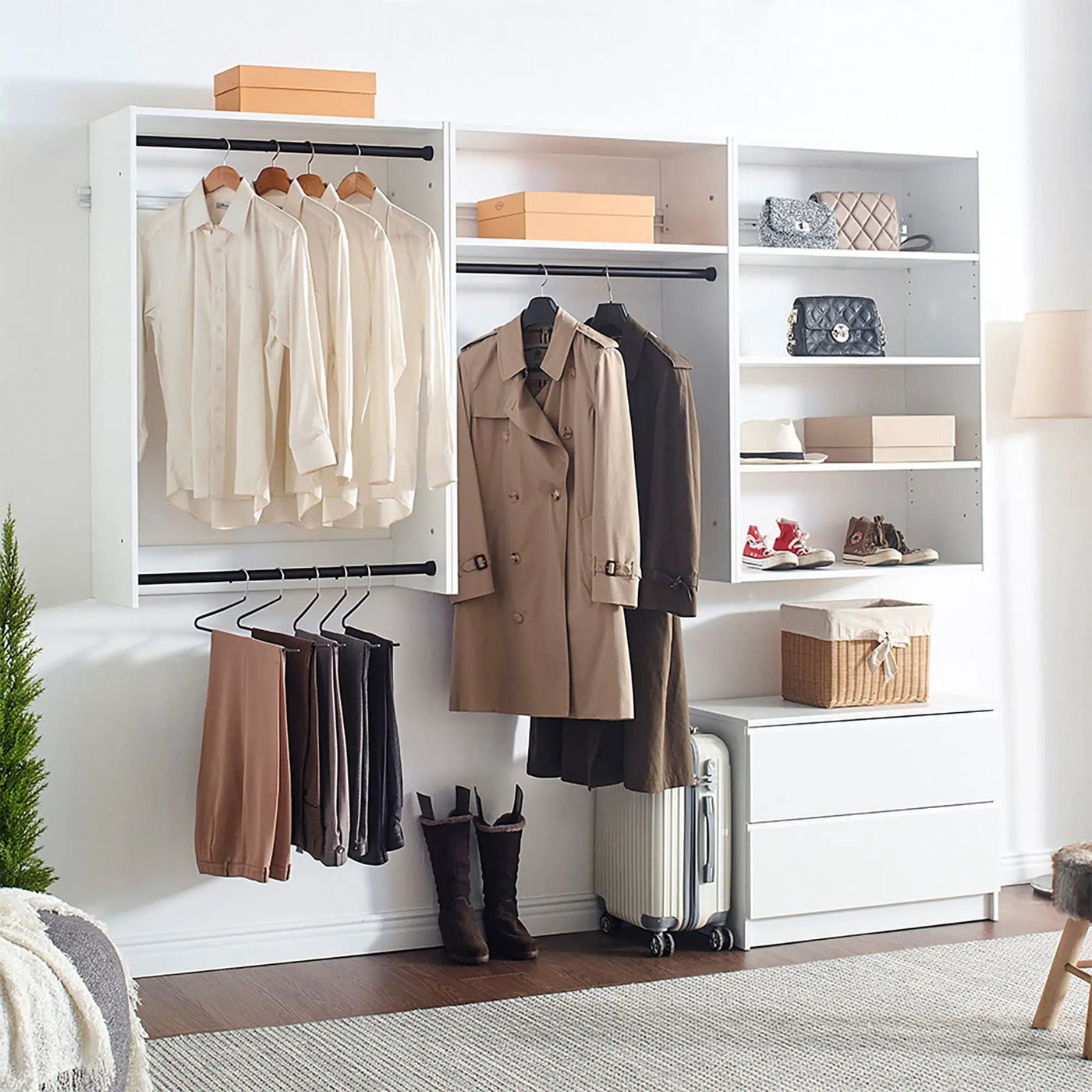 Devi - Wall Mounted Wood Closet System by HouseOfZazla