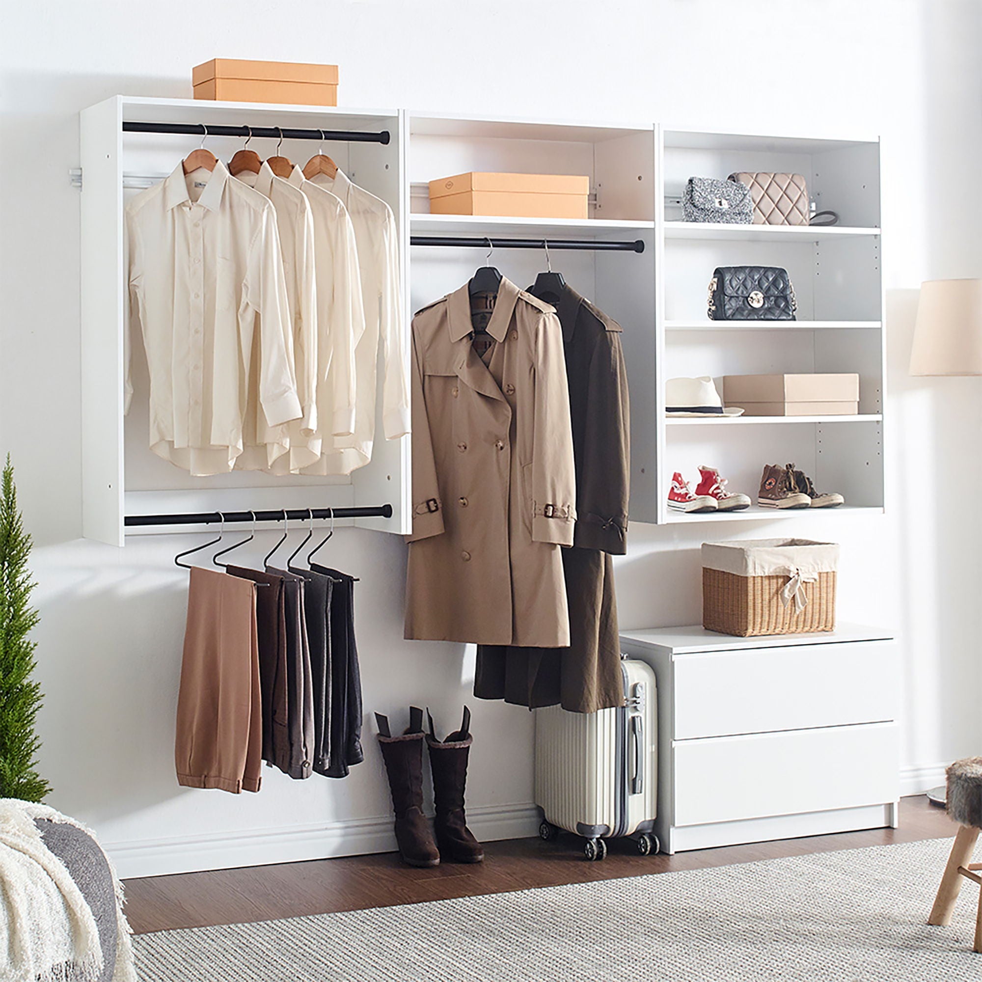 Devi - Wall Mounted Wood Closet System by HouseOfZazla