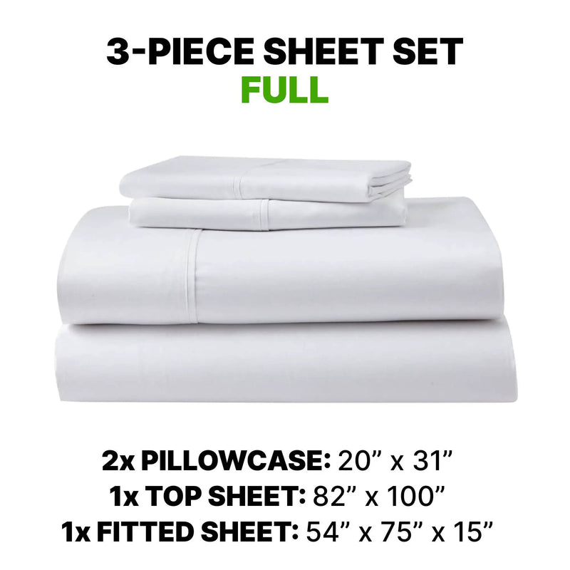 Sheet Set Luxurious Supima Cotton & TENCEL Blend with GhostGrip Bands by HouseOfZazla