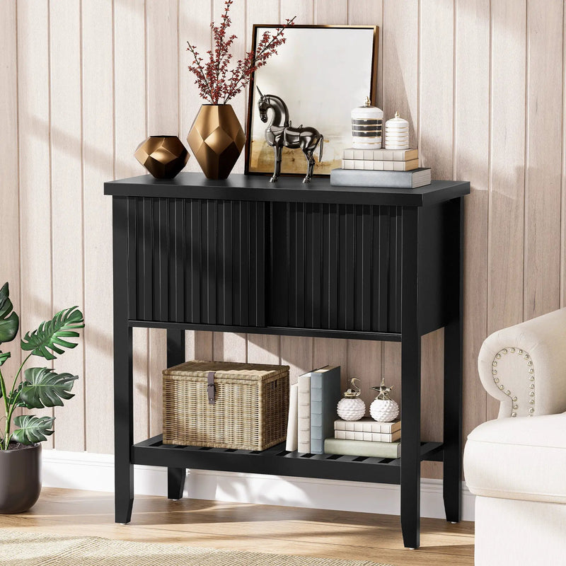 31.5" Entryway Console Table with Sliding Drawer Doors by HouseOfZazla