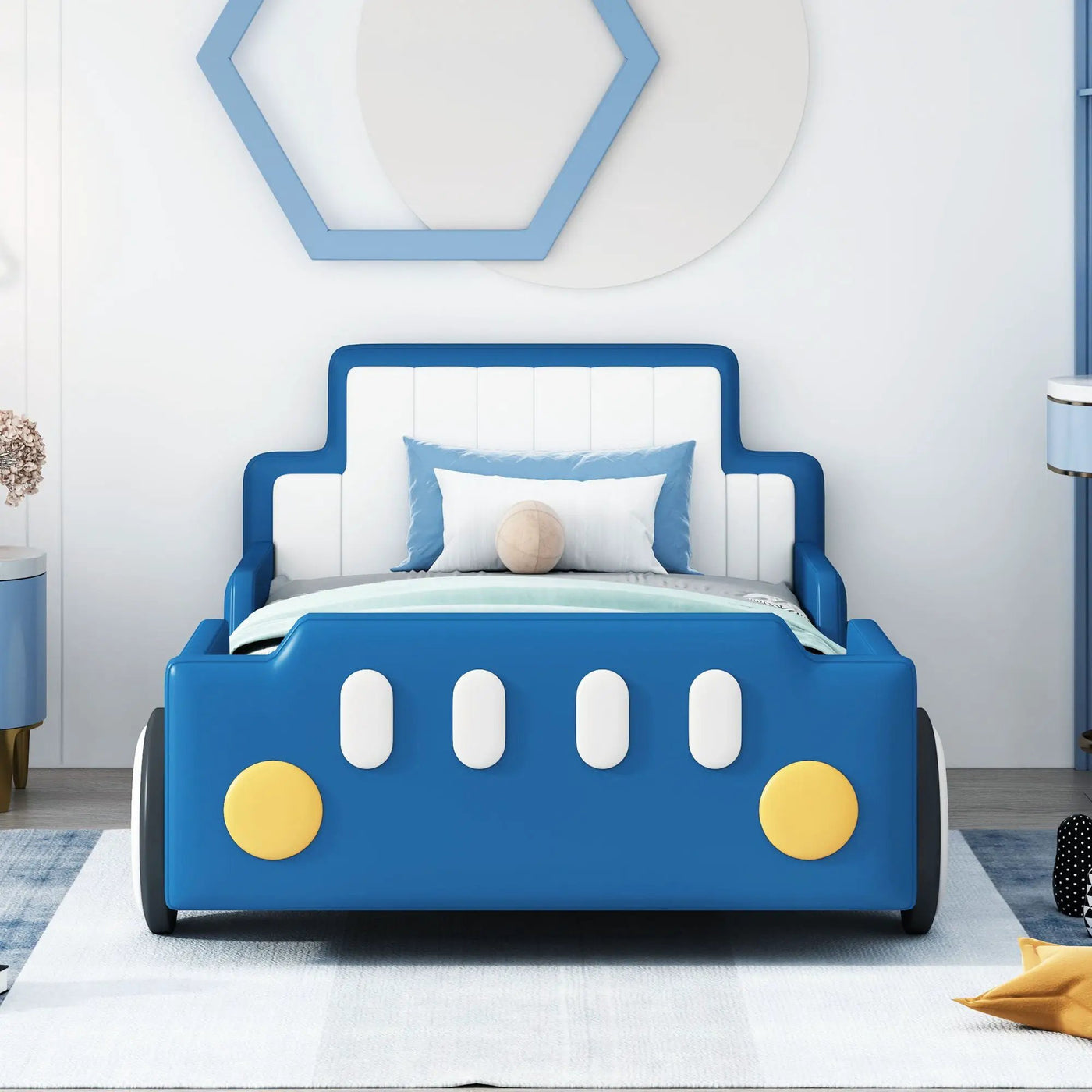 Race Car Shaped Platform Bed With Wheels by Unique Piece Furniture
