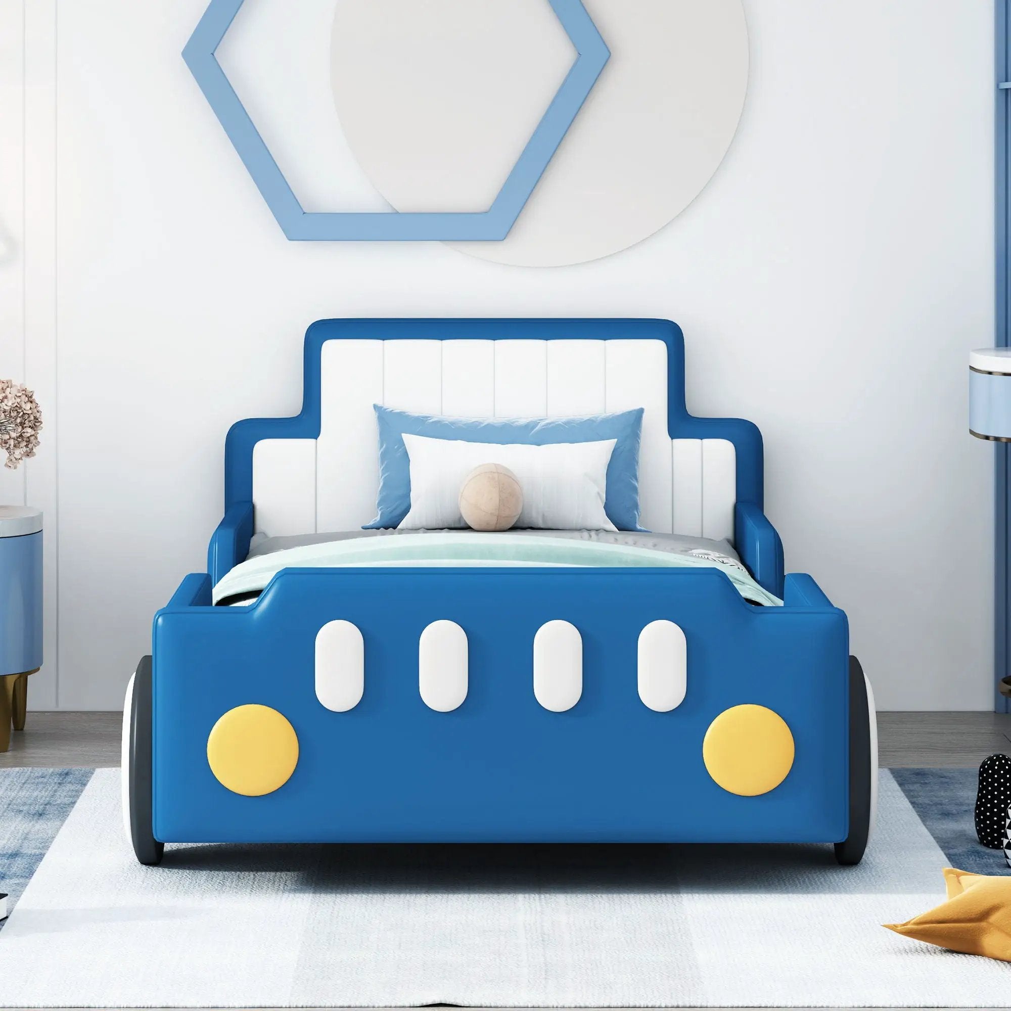 Race Car Shaped Platform Bed With Wheels by HouseOfZazla