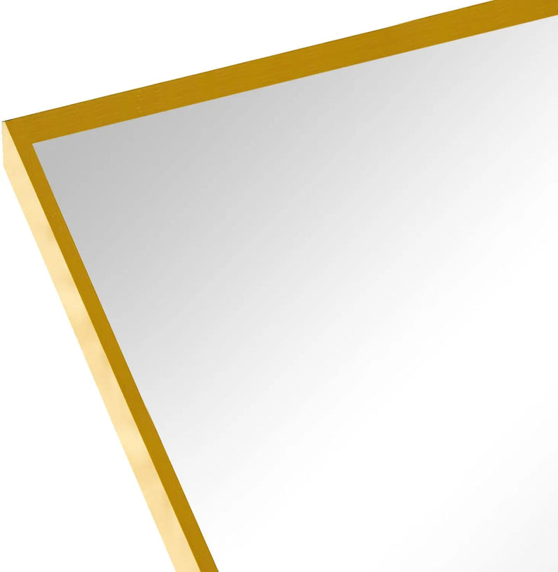 24x36 Inch Gold Metal Framed Arched Mirror by BLAKHOM