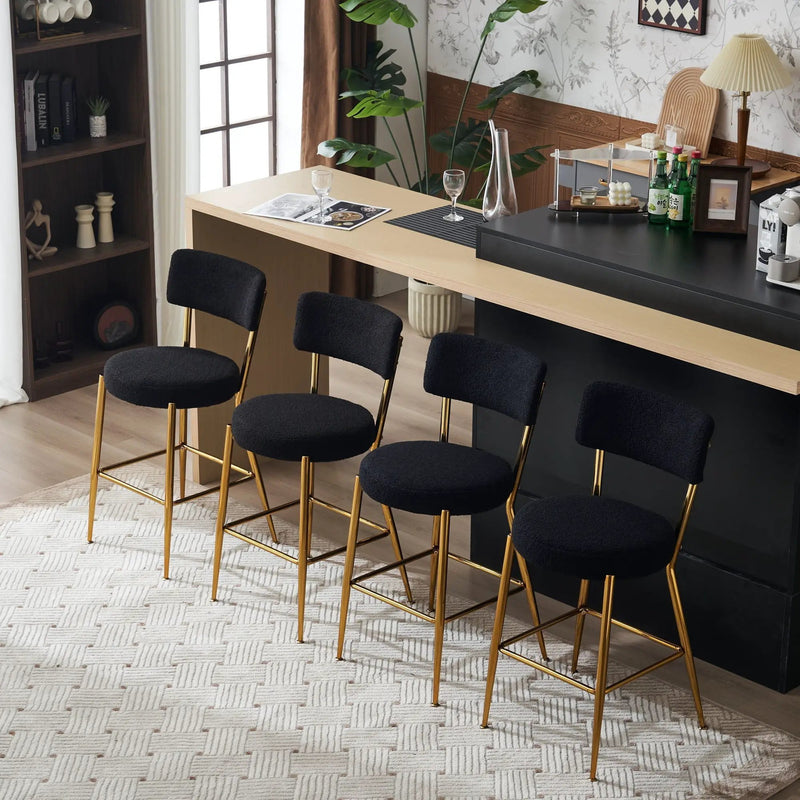 Modern Teddy Fabric Upholstered Bar Stools by HouseOfZazla