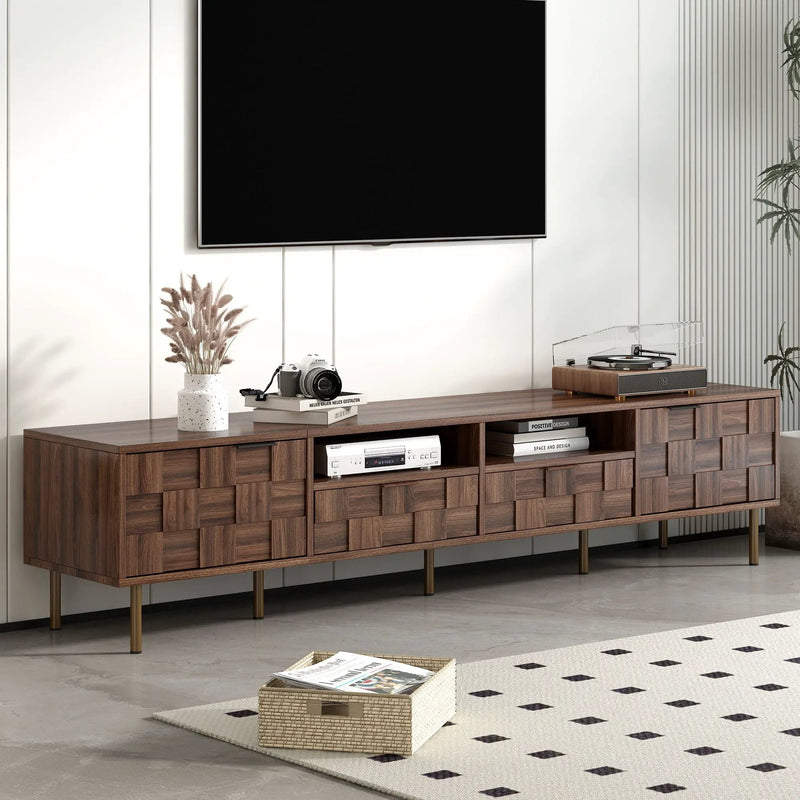 TV Stand With 2 Drawers, Media Console Table, Storage Cabinet With Cable Management by Unique Piece Furniture