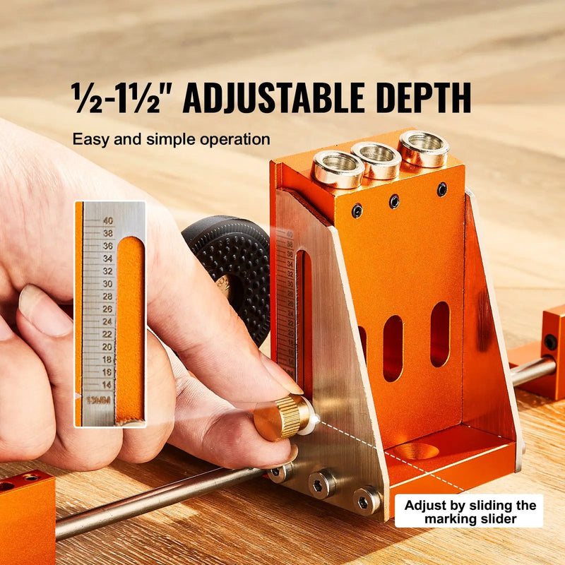 Pocket Hole Jig Kit, 34 Pcs with Adjustable Depth and C-Clamp by HouseOfZazla