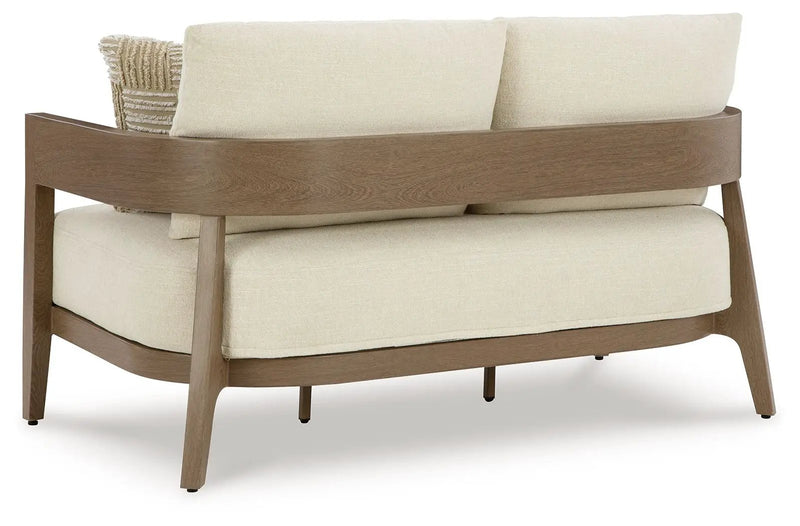 Serene Bay - Loveseat With Cushion - Dark Brown / White by Unique Piece Furniture