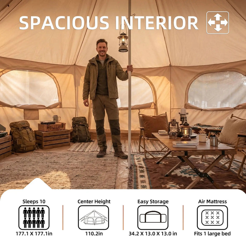 600D Oxford Bell Tent 14.8ft*9.2ft with Stove Jack by HouseOfZazla