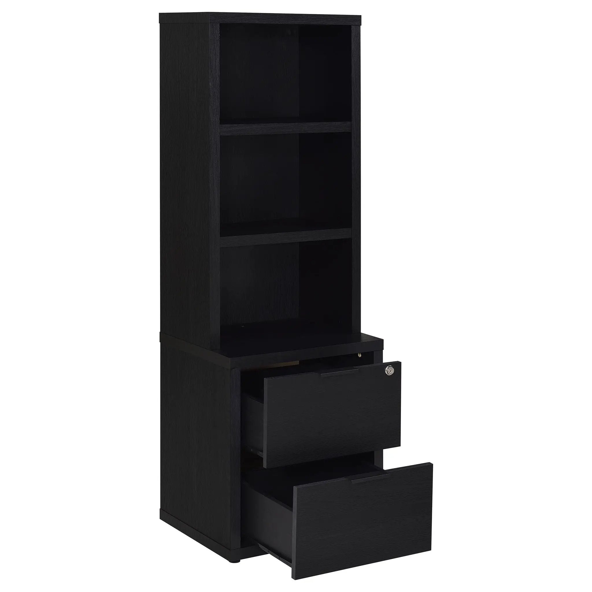 Westpark 3-piece Wall Unit Bookcase Set with USB Black by Unique Piece Furniture