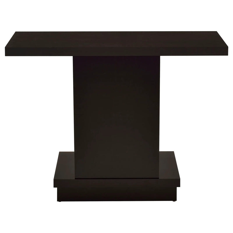 Reston Engineered Wood Pedestal Console Table Cappuccino by Unique Piece Furniture
