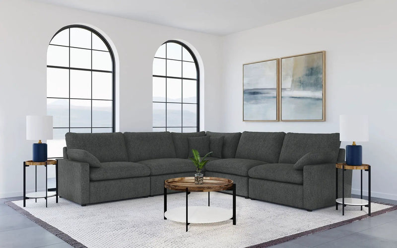 Collins 5-piece Modular Power Reclining Sectional Dark Grey by Unique Piece Furniture