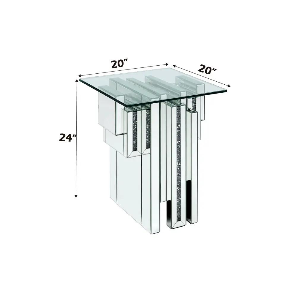 Noralie - 20" End Table With Faux Diamonds - Mirrored by Unique Piece Furniture