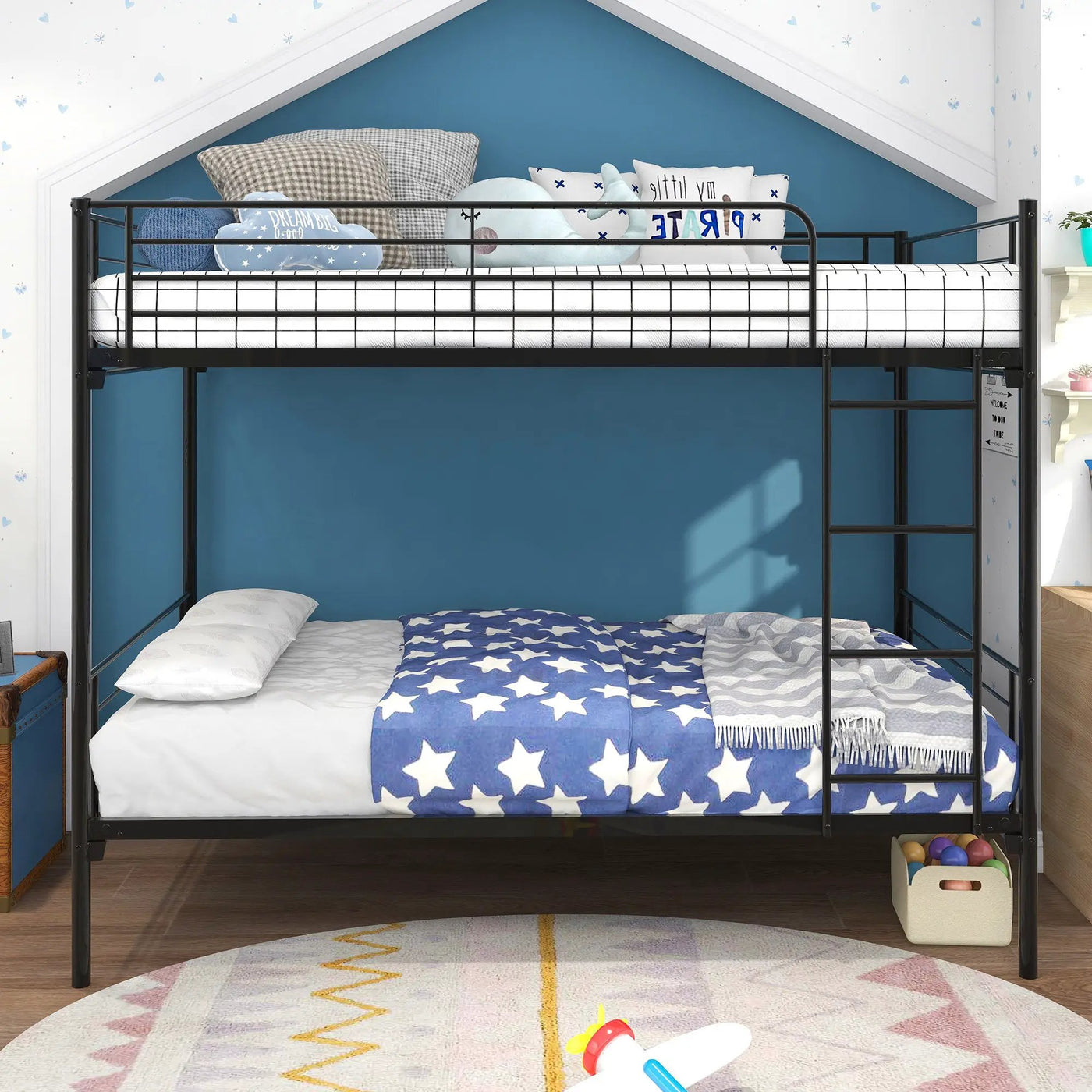 Space Saving Bunk Bed With Metal Frame And Ladder by HouseOfZazla
