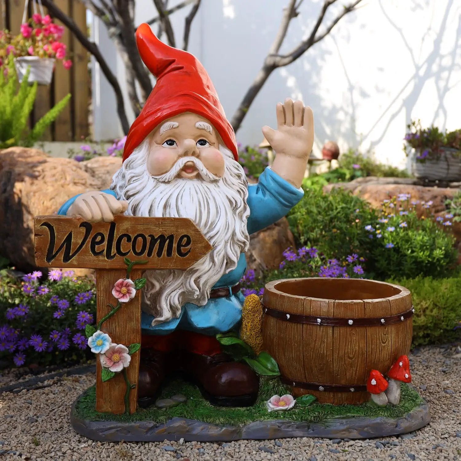 Outdoor Garden Gnome Flower Pot Planter by HouseOfZazla