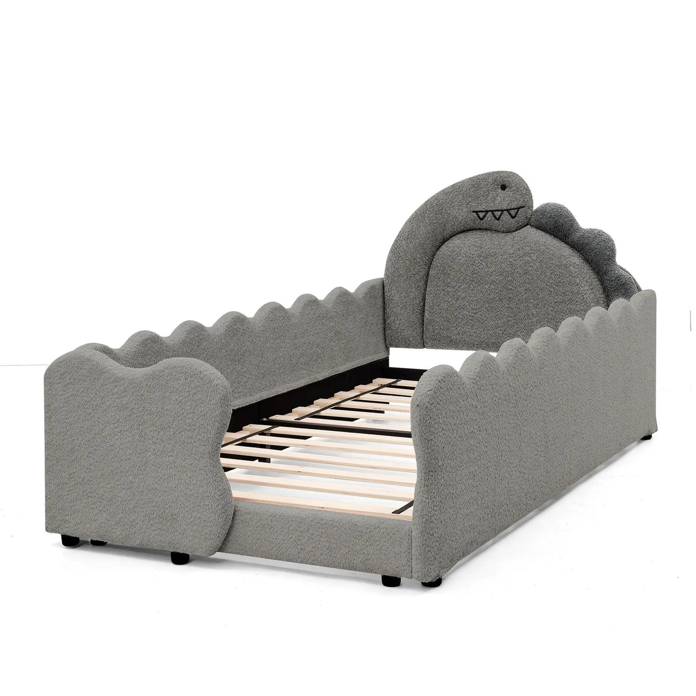 Cute Dinosaur Shaped Bed With Safety Guardrail, Toddler Frame by HouseOfZazla