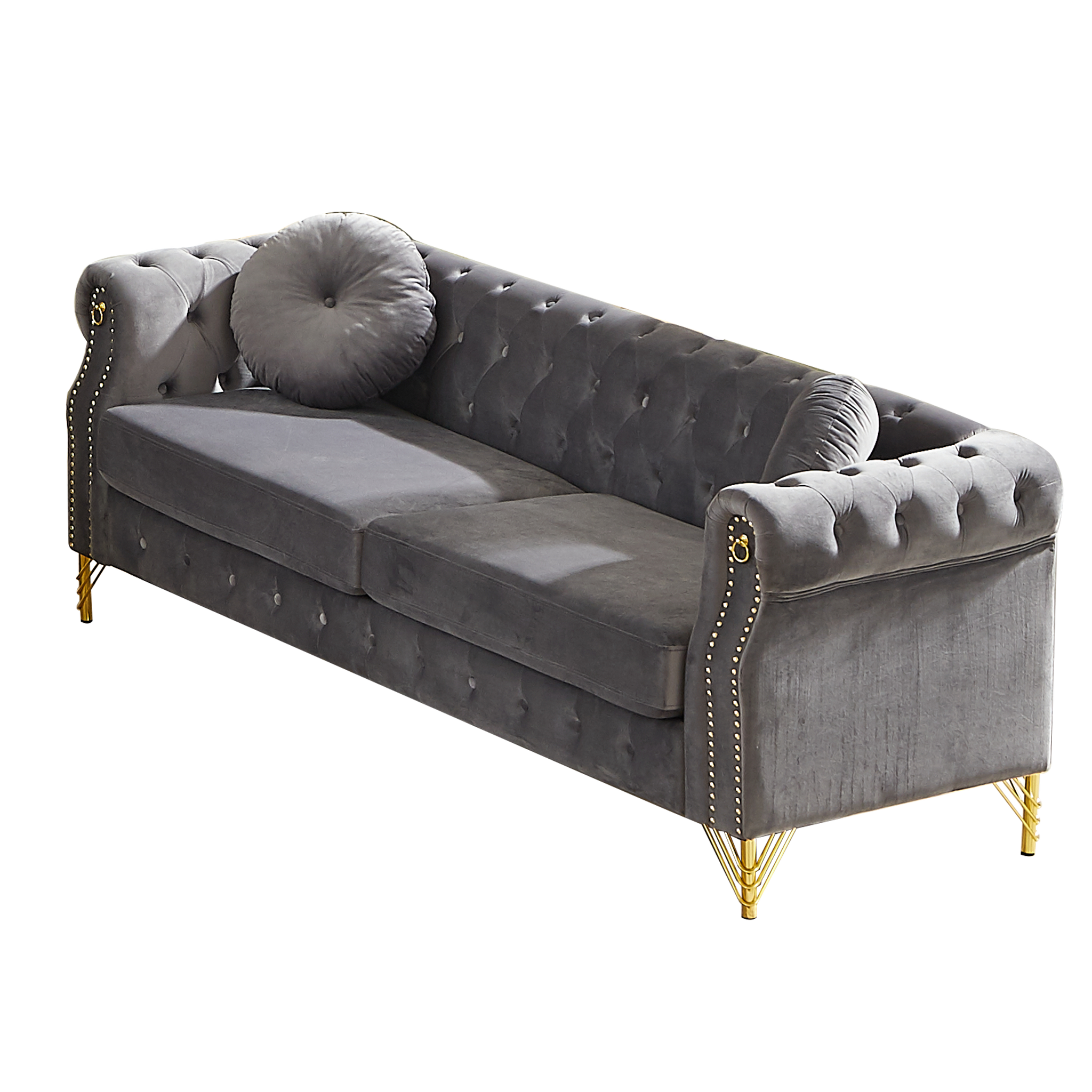 82-Inch Velvet Chesterfield Sofa by HouseOfZazla