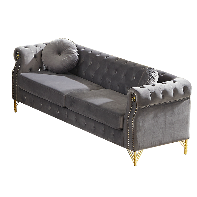 82-Inch Velvet Chesterfield Sofa by HouseOfZazla