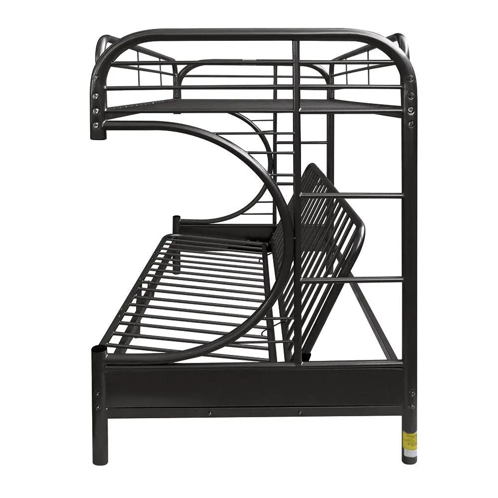 Eclipse - Twin Long Queen Futon Bunk Bed - Black by Unique Piece Furniture