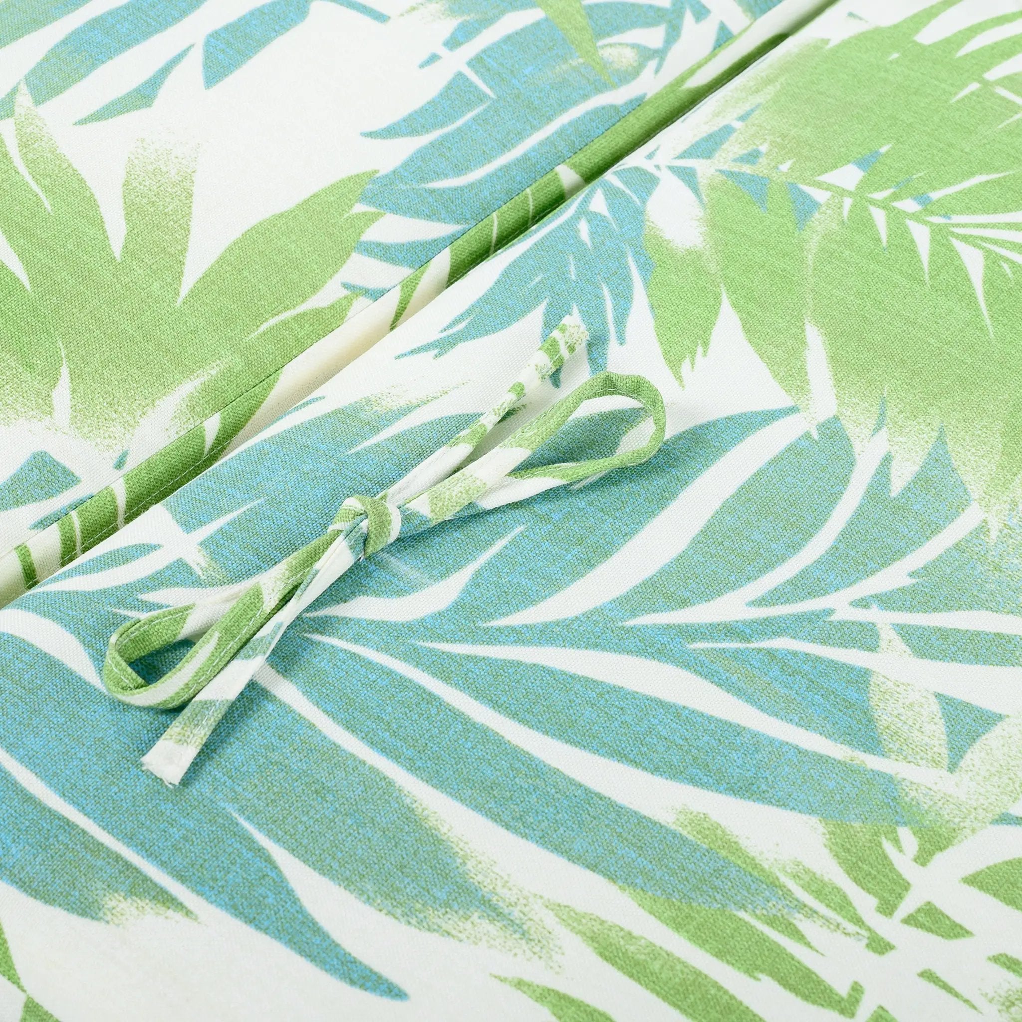 2" Thick Floral Chaise Lounge Cushion in Leaf Coconut by HouseOfZazla