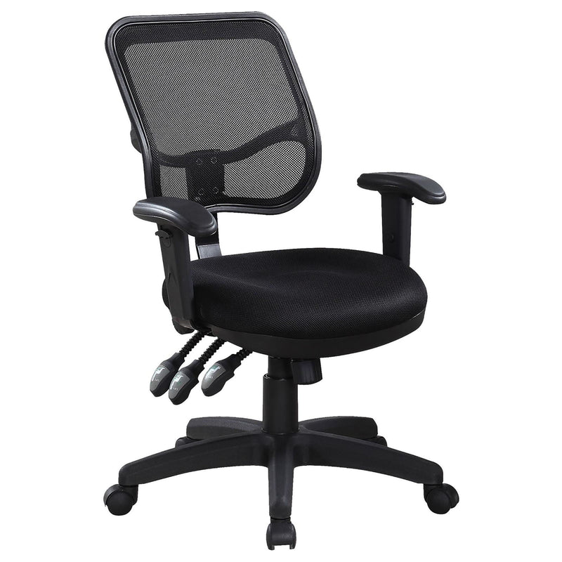 Swivel Office Chair Armrests Ergonomic Design, Adjustable Height And Tilt - Black by HouseOfZazla