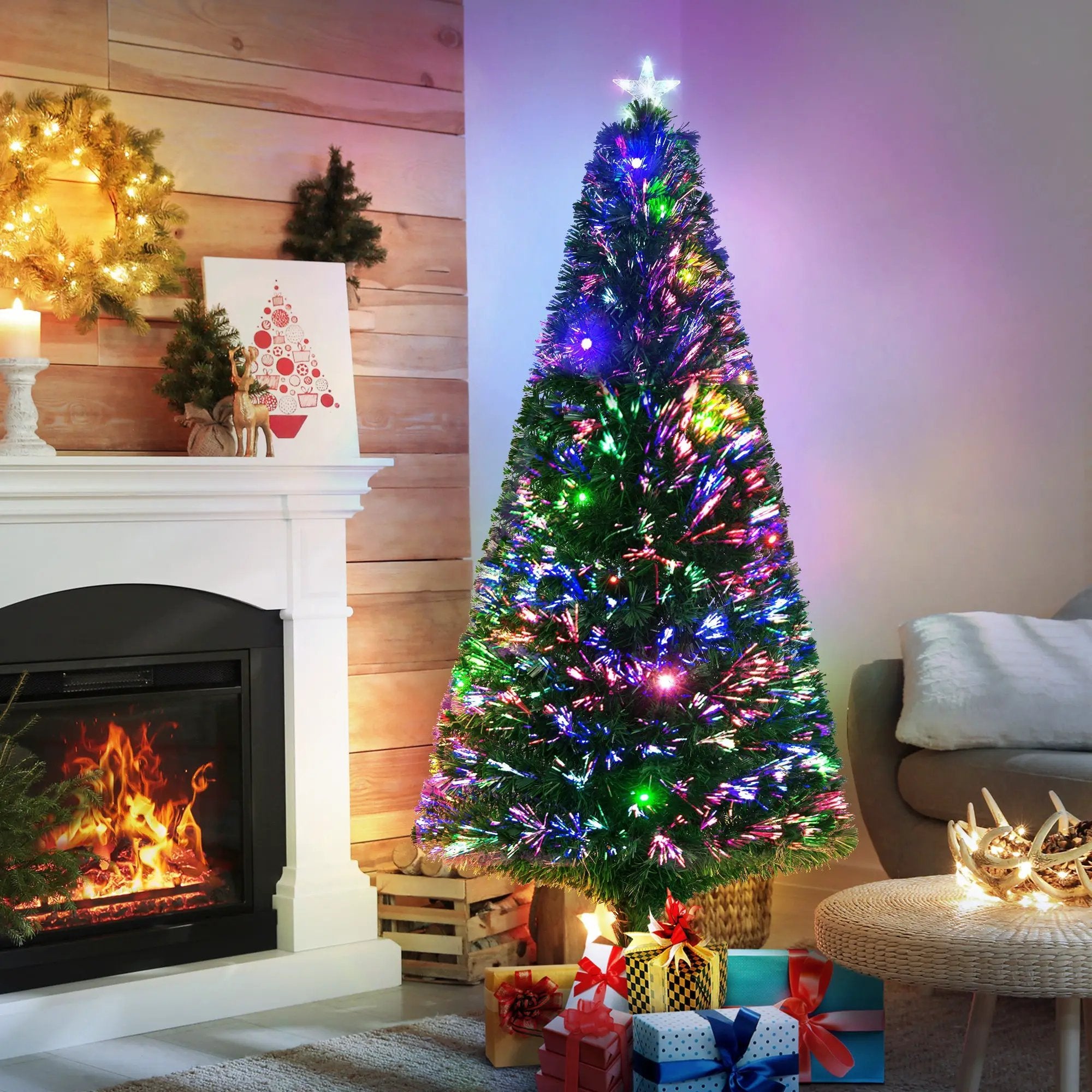HOMCOM 6' Tall Douglas Fir Pre-Lit Artificial Christmas Tree by HouseOfZazla
