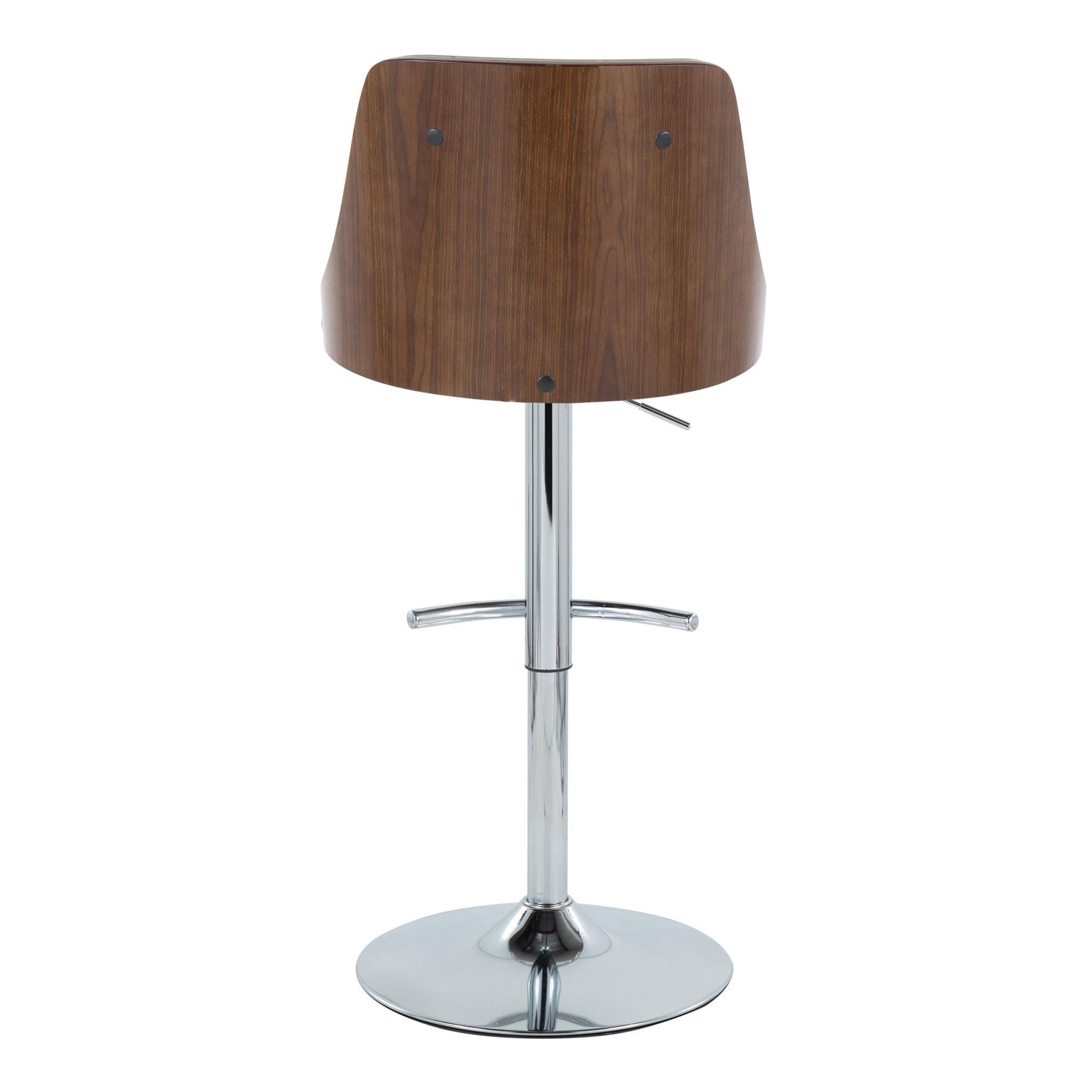 Gianna - Mid Century Modern Adjustable Barstool With Swivel With Rounded T Footrest (Set of 2) by Unique Piece Furniture