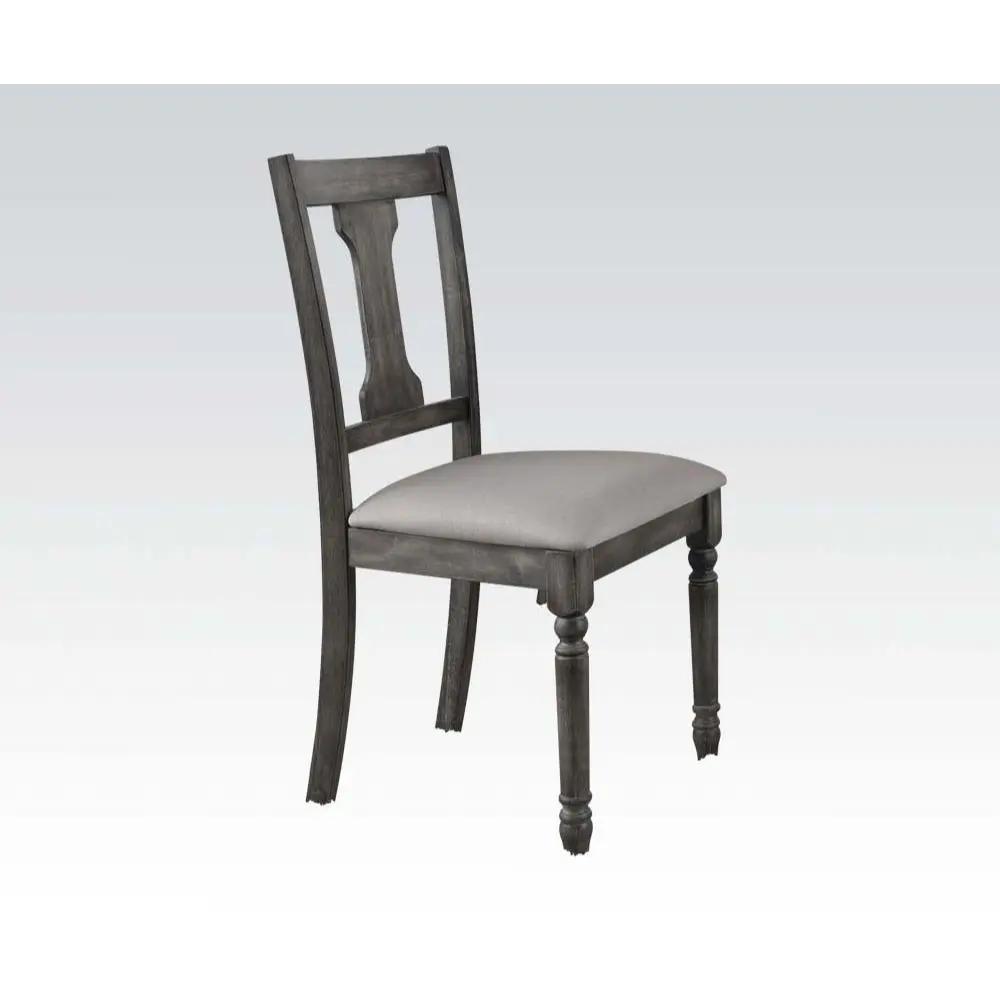 Wallace - Side Chair (Set of 2) - Tan Linen & Weathered Gray by Unique Piece Furniture