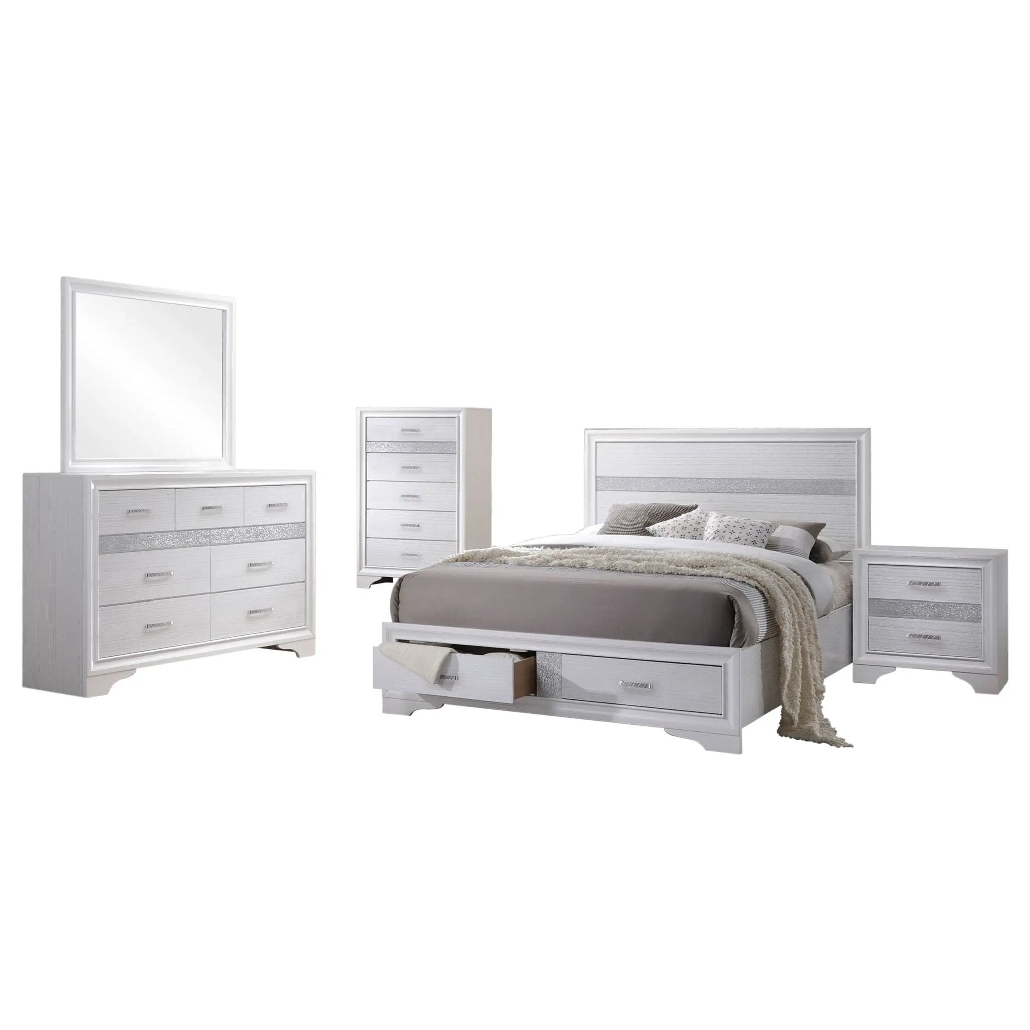Miranda 5-piece Queen Bedroom Set White by Unique Piece Furniture
