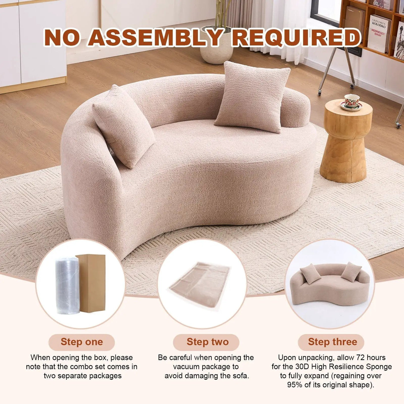 Tai Chi - Curved Dual Depth Loveseat by HouseOfZazla