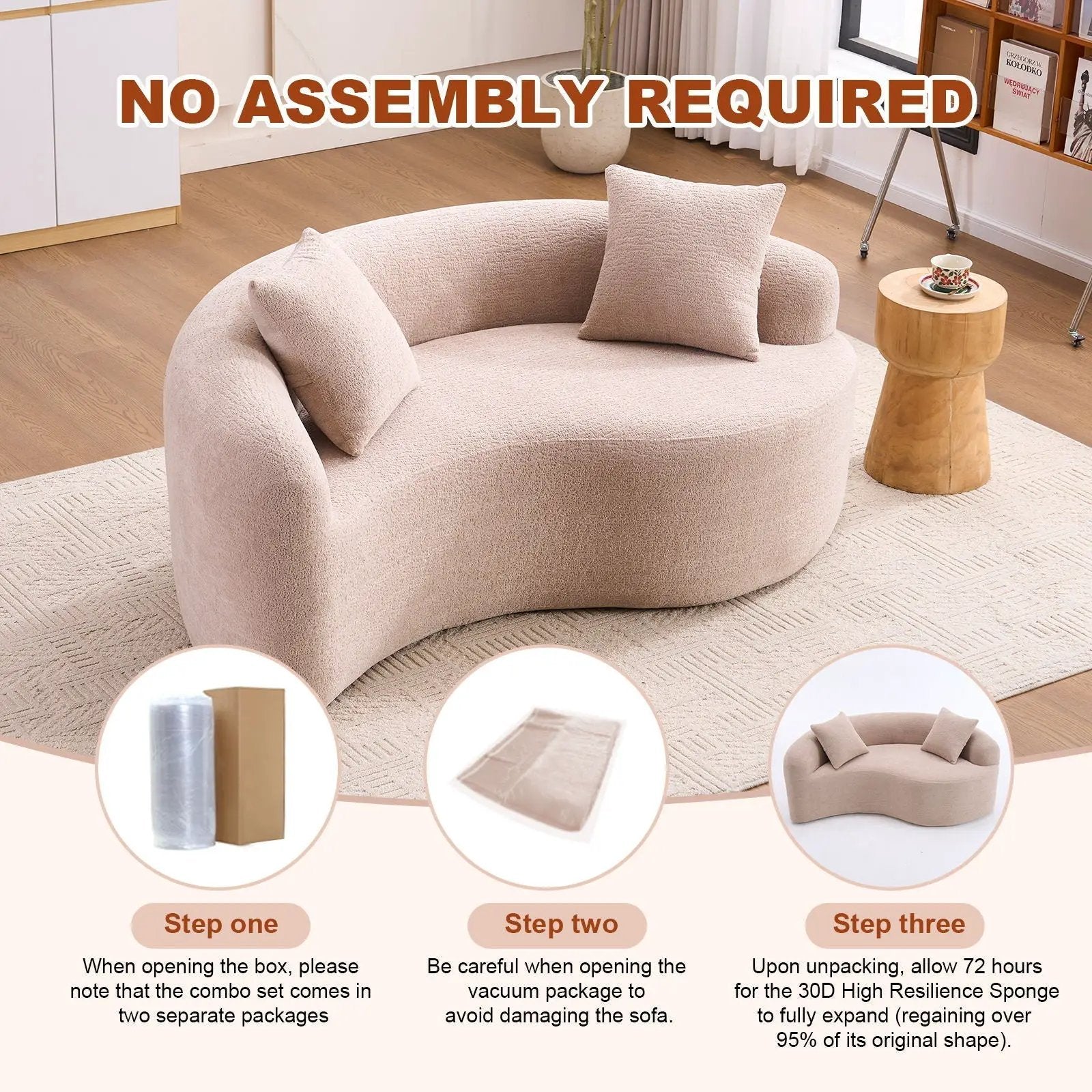 Tai Chi - Curved Dual Depth Loveseat by HouseOfZazla