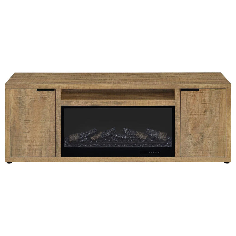 Fuller 60-inch 2-door TV Stand Fireplace Media Console Mango by Unique Piece Furniture