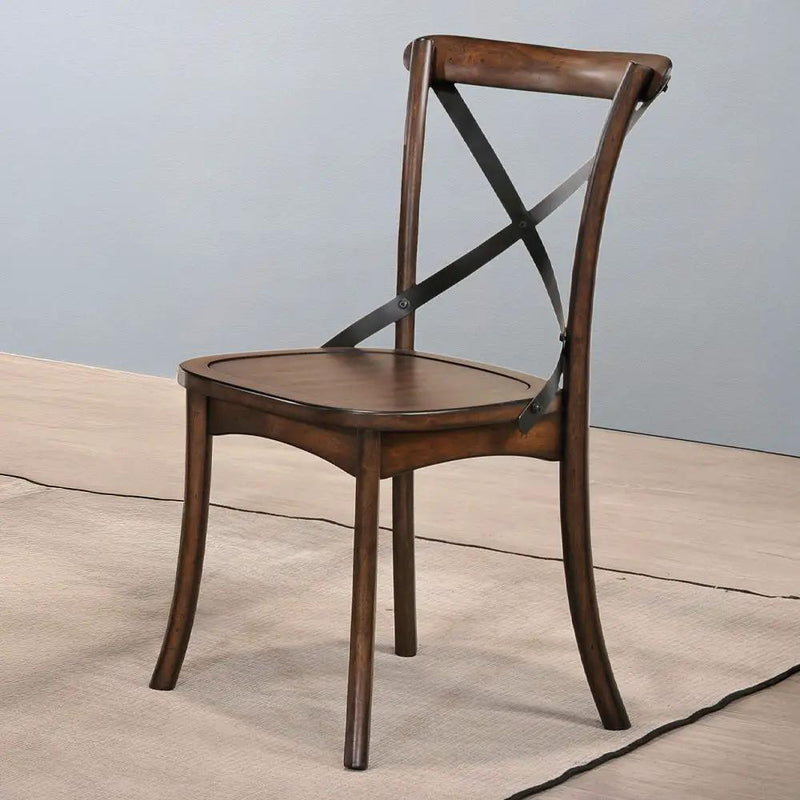 Kaelyn - Side Chair (Set of 2) - Dark Oak & Black Metal by Unique Piece Furniture