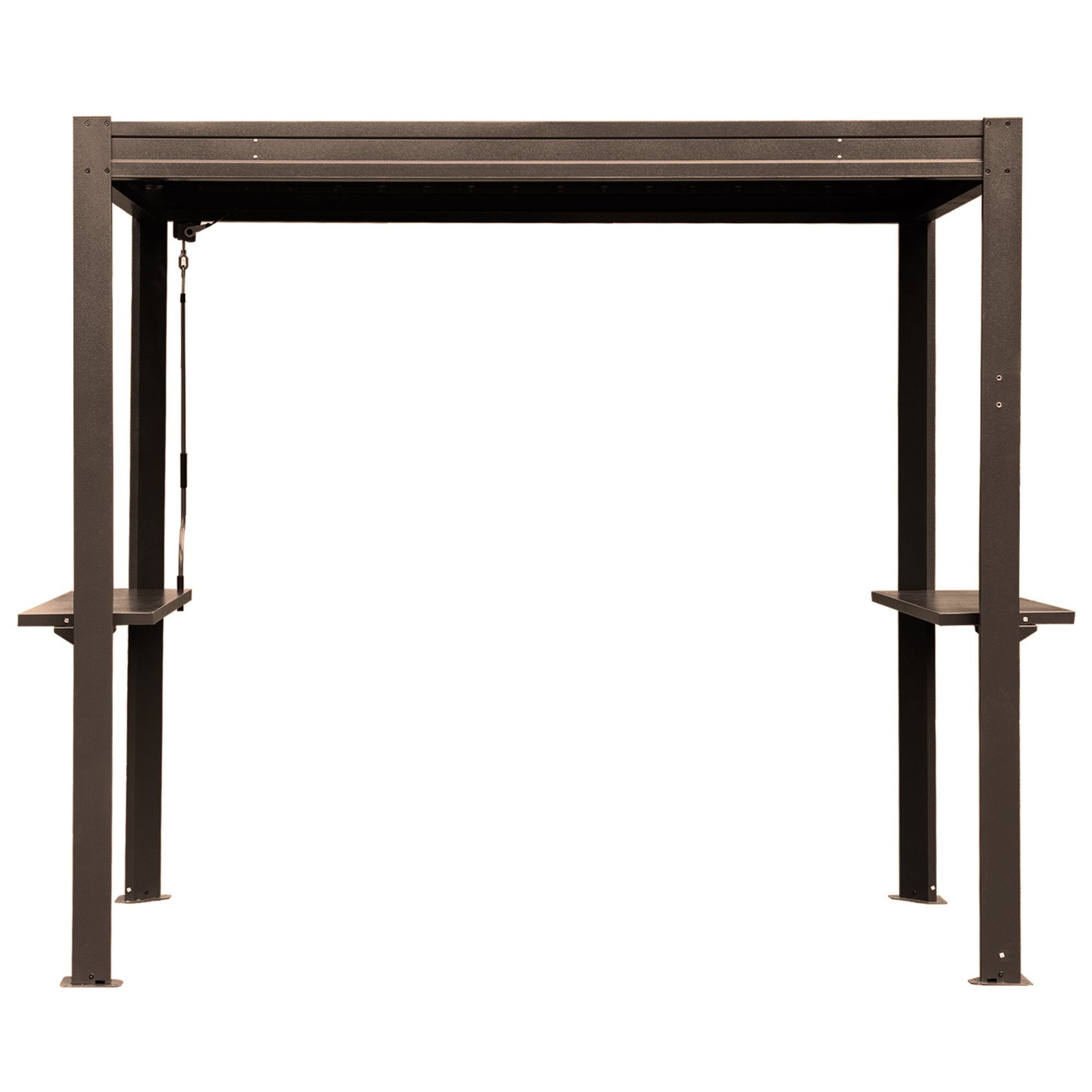 8x5 Ft Grill Louvered Pergola with Adjustable Roof and Built-in Gutter by HouseOfZazla
