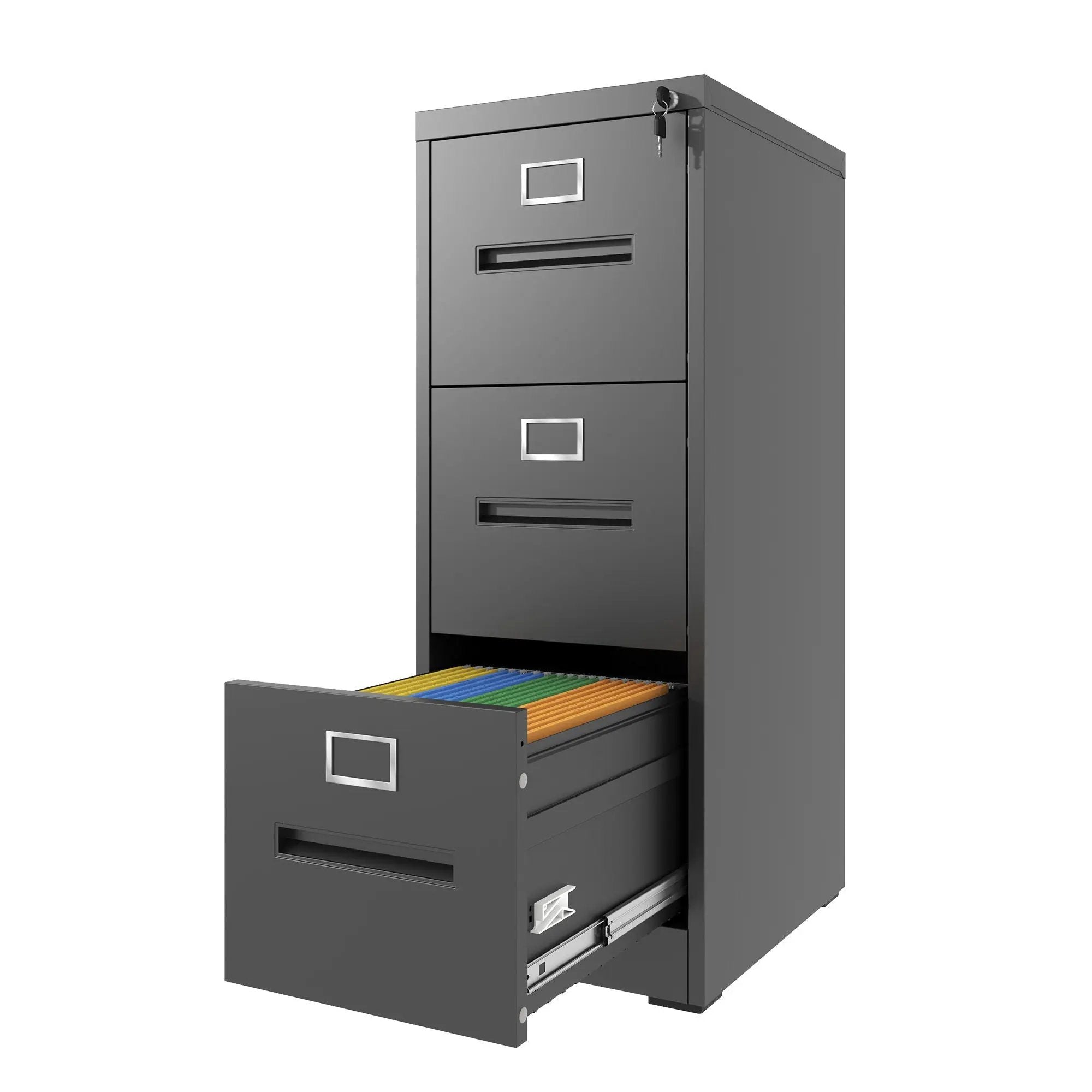 Premium Drawer File Cabinet With Lock, Metal Vertical Design, A4 Legal / Letter Size by Unique Piece Furniture