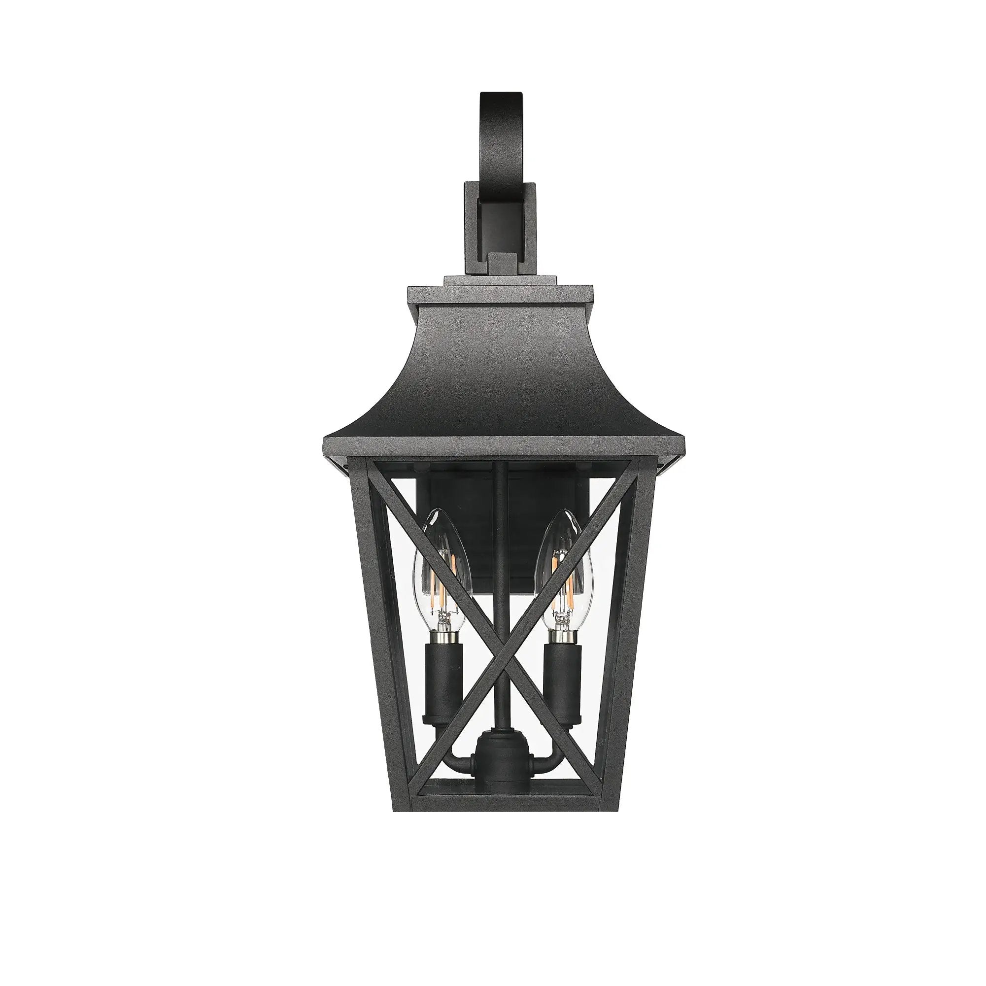 Black Outdoor Wall Lantern 2-Light by HouseOfZazla
