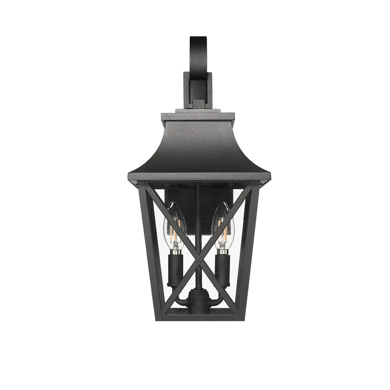 Black Outdoor Wall Lantern 2-Light by HouseOfZazla