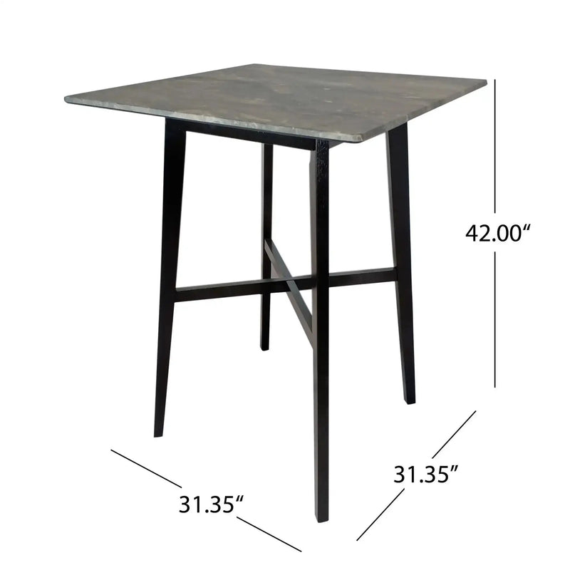 Modern Bar Height Dining Table with Rubberwood Legs and Laminate Table Top by HouseOfZazla
