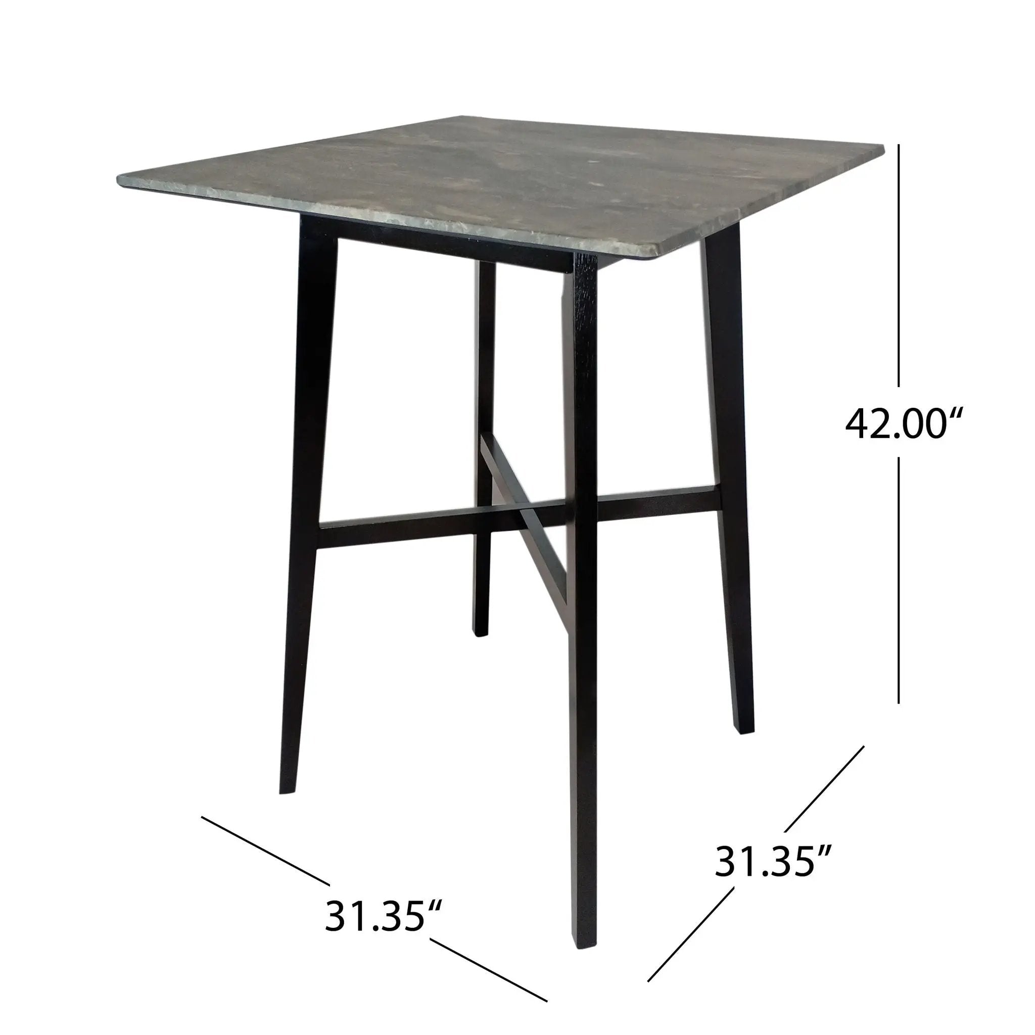 Modern Bar Height Dining Table, Rubberwood Legs and Laminate Table Top by HouseOfZazla
