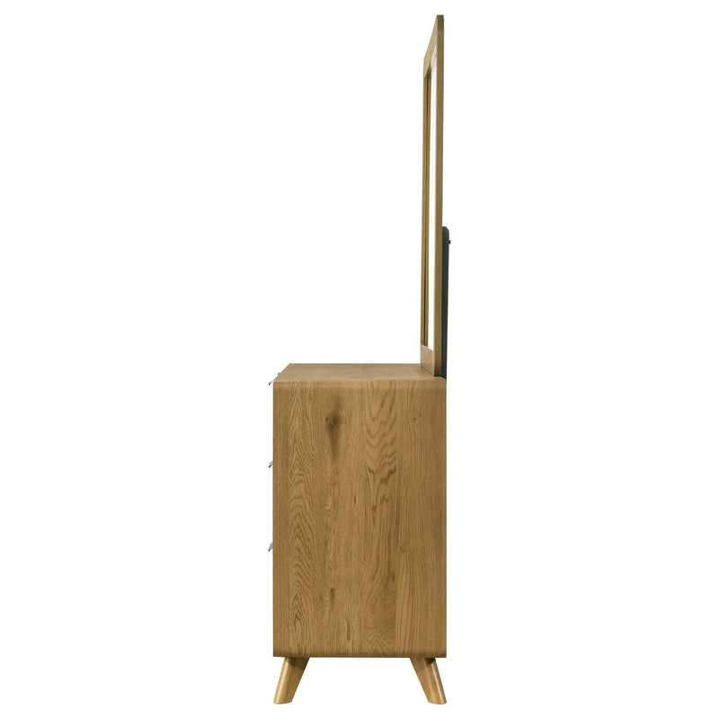 Bennett 6-drawer Bedroom Dresser and Mirror Set Light Oak by Unique Piece Furniture