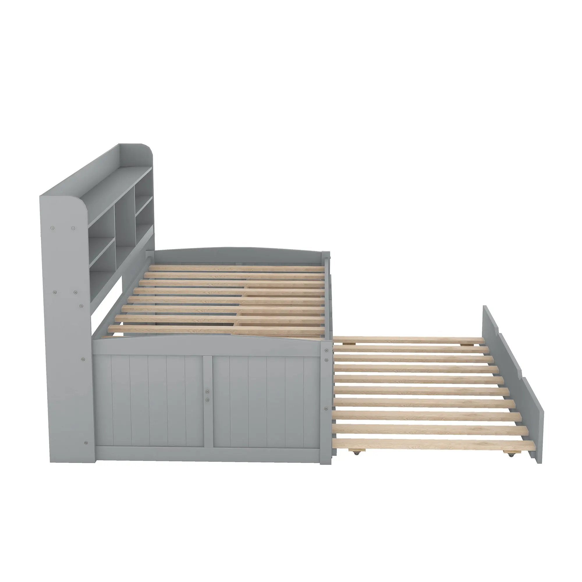 Captain Bed With Built In Bookshelves, 3 Storage Drawers, And Trundle by HouseOfZazla