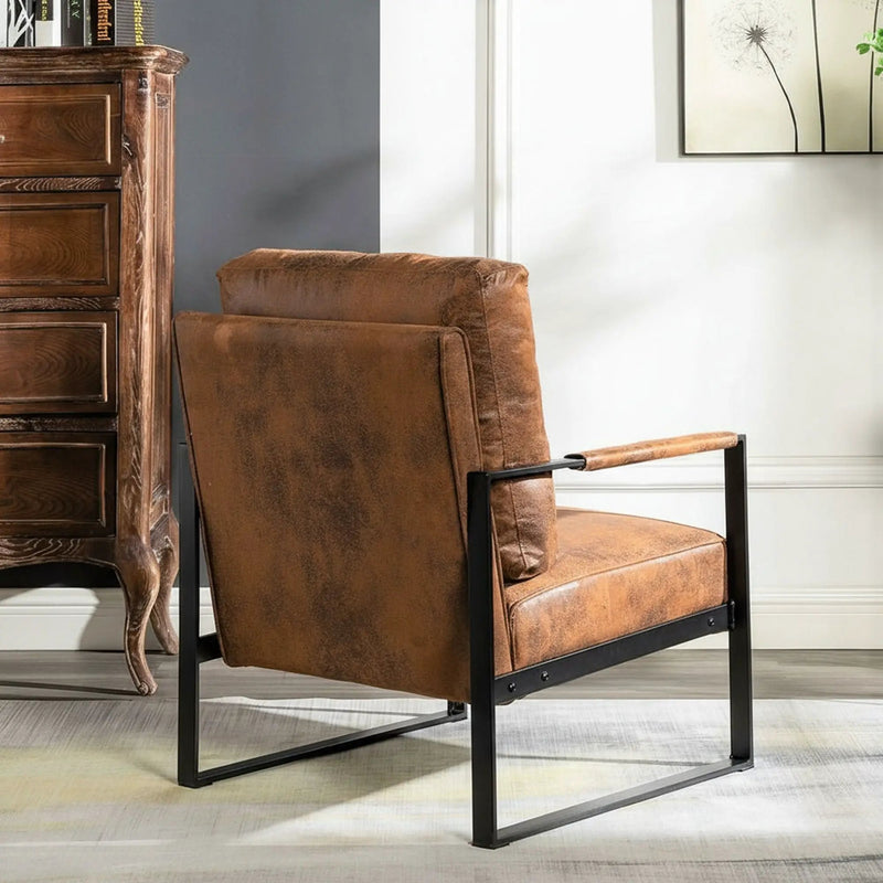 Classic Mid Century Modern Accent Chair With Durable Square Metal Frame, Armchair by Unique Piece Furniture