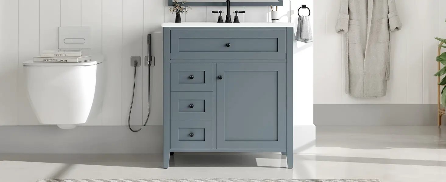 30-Inch Bathroom Vanity with Storage by HouseOfZazla