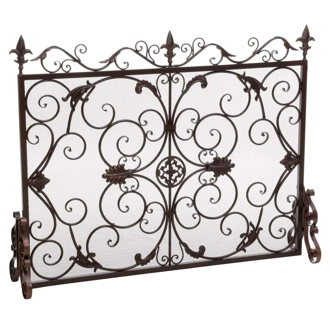 Darcie Wrought Iron Fireplace Screen Ornate Design by HouseOfZazla