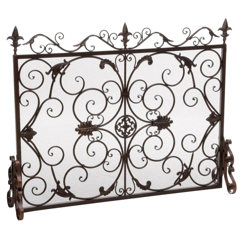 Darcie Wrought Iron Fireplace Screen Ornate Design by HouseOfZazla