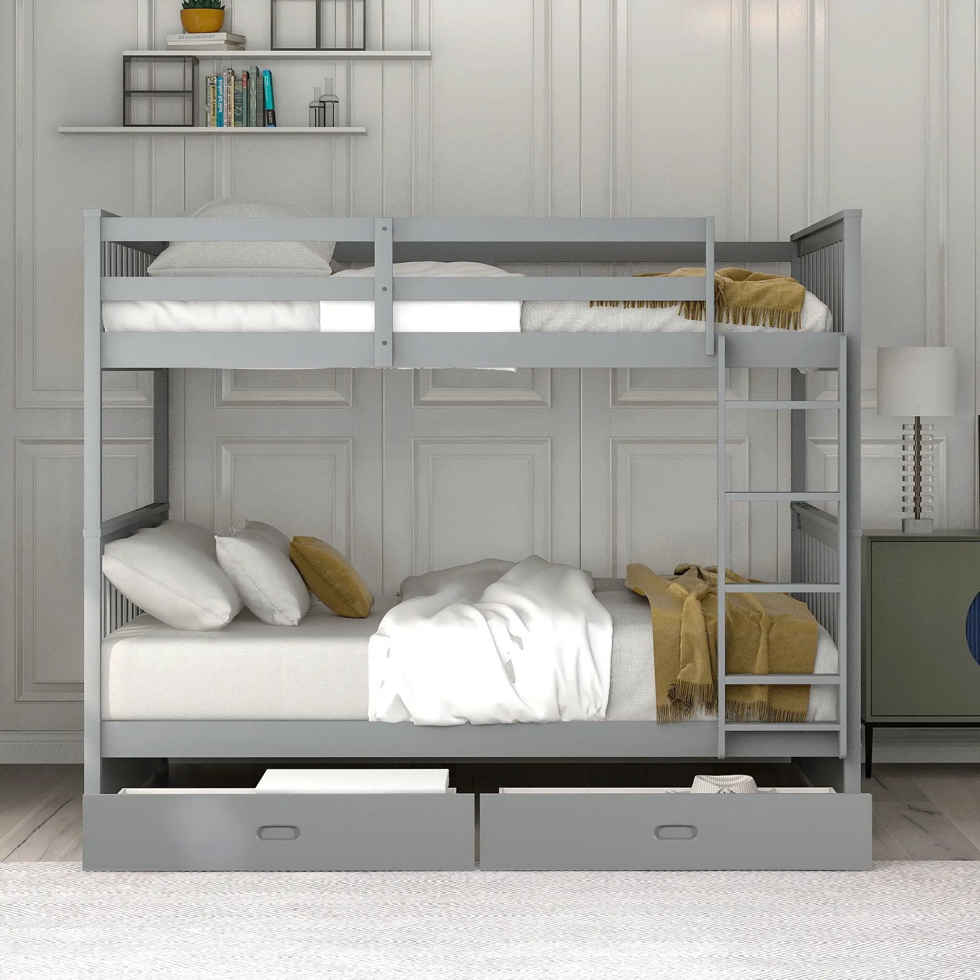 Bunk Bed With Ladders And 2 Storage Drawers by Unique Piece Furniture
