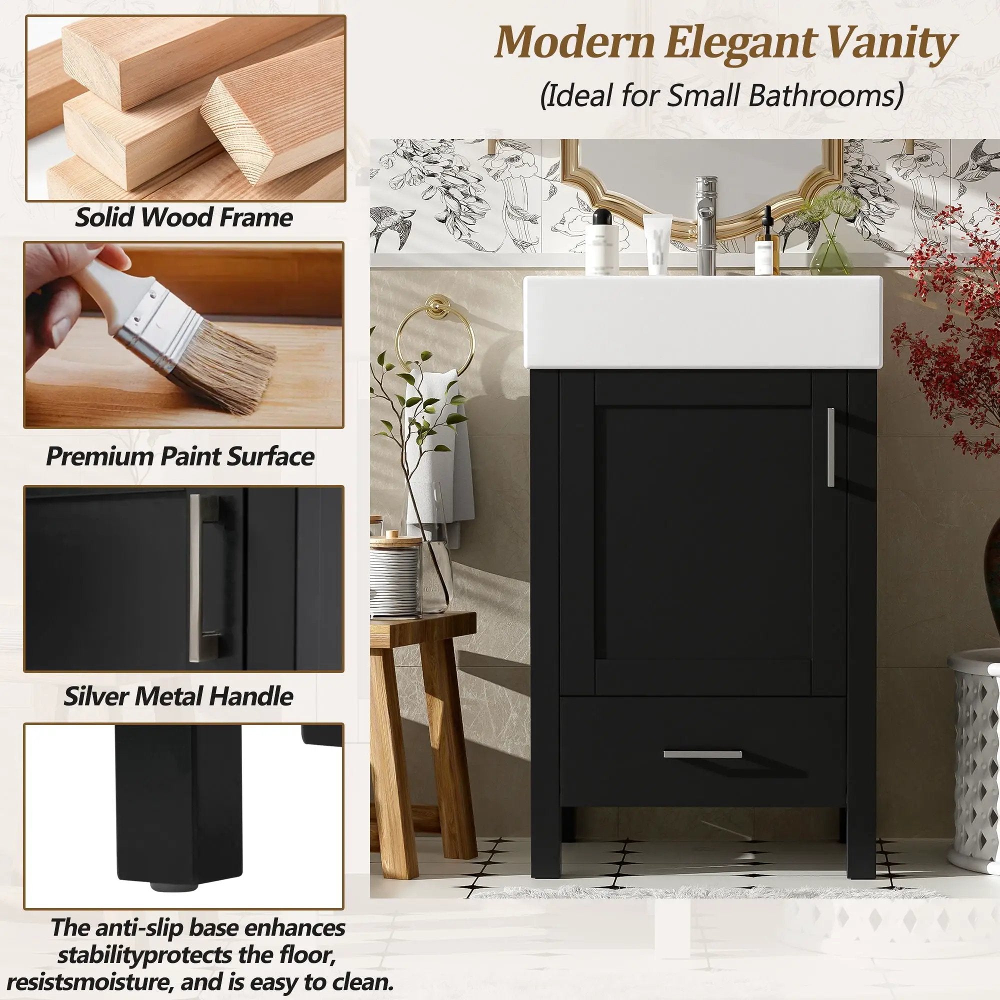 Bathroom Vanity With Sink, Frame And Drawer by HouseOfZazla