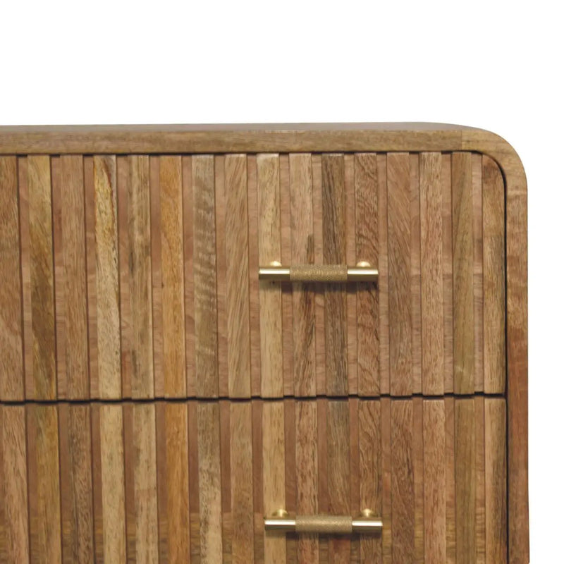 T Bar Ridged Chest - Brown by Unique Piece Furniture