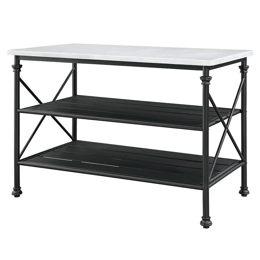 Brahm - Kitchen Island - White Marble Top & Gray by Unique Piece Furniture