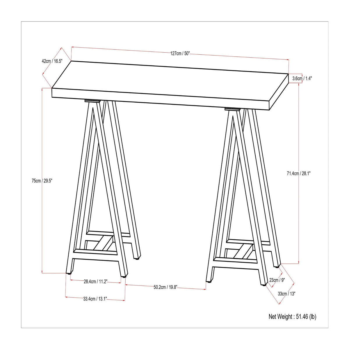 Dark Brown Sawhorse Coffee Table with Solid Walnut Veneer - Coffee Tables, photo 9 of 11